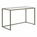 Econoco Linea 24'' x 52'' x 30'' Bronze Metal Large Nesting Table with Glass Top 317LNNTB2